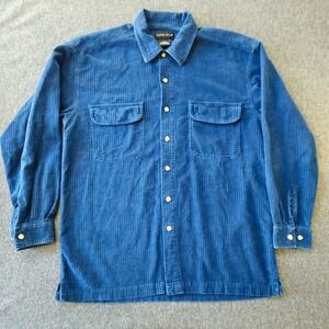 Vintage ANCHOR BLUE Corduroy Button Shacket Shirt Medium Corduroy Skater Y2K